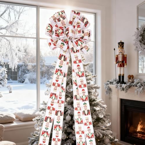 LaRibbons Large Nutcracker Christmas Tree Topper Bow - Image 4