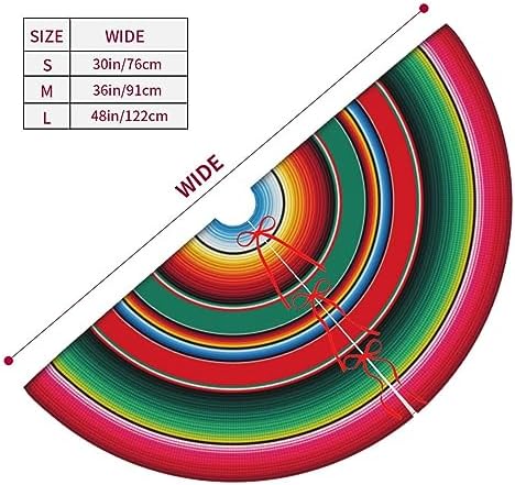 Mexican Blanket Serape Stripe Pattern Sarapes Mantel Mexicano Colorful 36 Inch Christmas Tree Skirt Carpet Mat Funny Party Decor Supplies for Xmas Halloween Decorations Occasion Ornament - Image 4