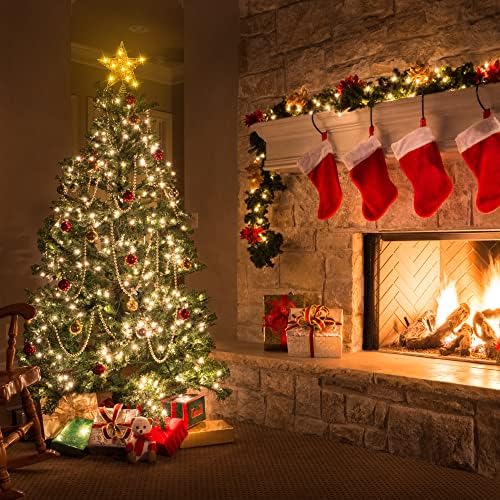 DULEFUN 11.8 Inch Christmas LED Gold Star Tree Topper with 20 LED Lights - Image 3