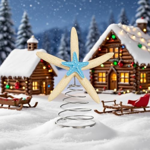 Summer Tree Topper, Starfish Christmas Tree Topper, Summer Tree Ornaments Christmas Tree Decor for Holiday Xmas Party Home (Starfish, One Size) - Image 4