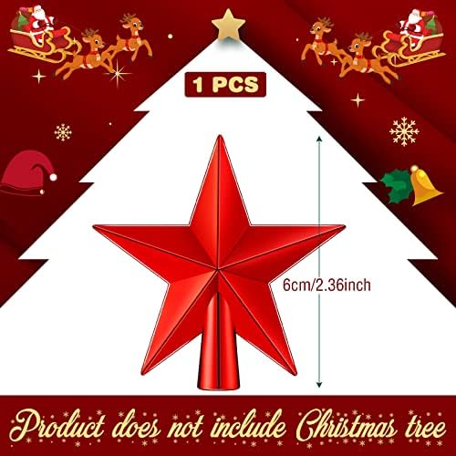 Hanaive Christmas Tree Topper Mini Star Small, Red, 2.36 Inch, Plated - Image 2