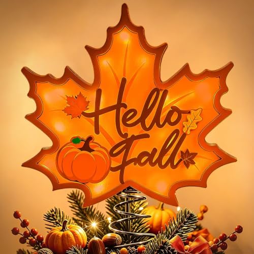 Lighted Maple Leaf Tree Topper for Fall Party Decor Thanksgiving by Unknown
