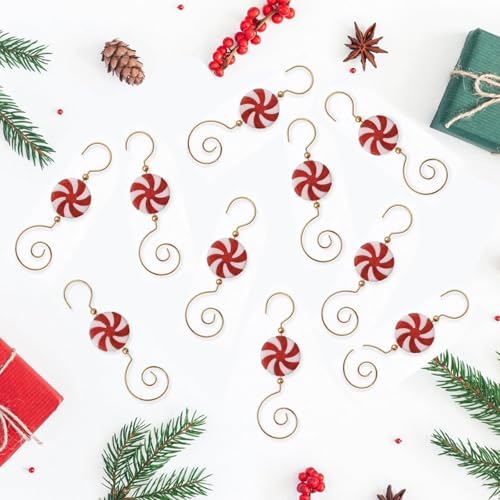 INCREWAY Christmas Ornament 30PCS S-Shaped Hangers, Christmas Decoration Hanger, Metal Hooks Lollipop Decor Hooks, Red - Image 4