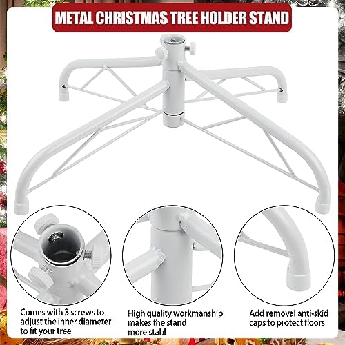 CCINEE Metal Christmas Tree Stand, Universal Folding Xmas Tree Stand 15.7 Inch Replacement Tree Stand Base for 3 Ft to 6 Ft Christmas Artificial Trees Fake Tree, White - Image 3