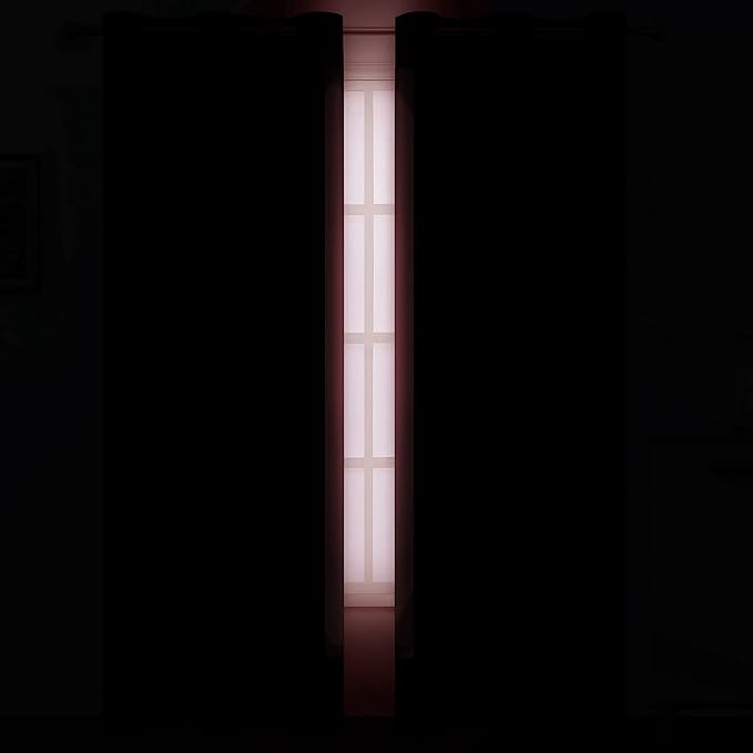 LEMOMO Blackout Curtains 42 x 84 Inch - Red Curtains Set of 2 Panels - Room Darkening, Thermal Insulated for Living Room