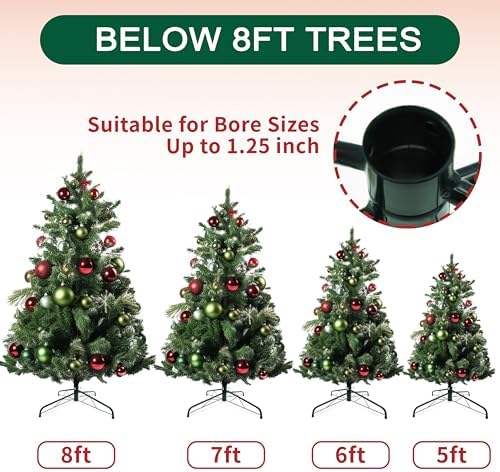 24” Christmas Tree Stand for Artificial Trees, Foldable Metal Xmas Tree Stand, Replacement Fake Christmas Tree Holder Base for 4 ft to 8 ft Trees, Fits Tree Poles up to 1.25” - Image 2