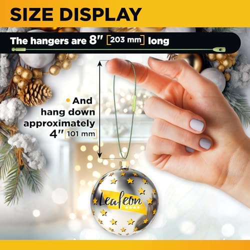 Christmas Ornament Hangers with Snap 200 pcs - Green Christmas Ornament Hooks - Ornament String with Snap for Christmas Tree Holiday Party - Image 2