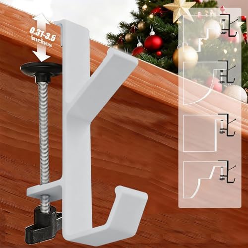 Garland and Stocking Mantel Holders with 2 Hooks, Mantel Hanger for Garland, 2 in 1 Mantel Garland and Stocking Hangers Heavy Duty, Fireplace Garland Hanger for Christmas & Xmas Decoration - Image 2