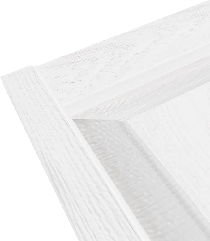 Ekena Millwork LP2S14X07500BW Lifetime Vinyl Standard Two Equal Panels with Raised Panel Shutters, 14 3/4" W x 75" H, Bright White, 1 Piece