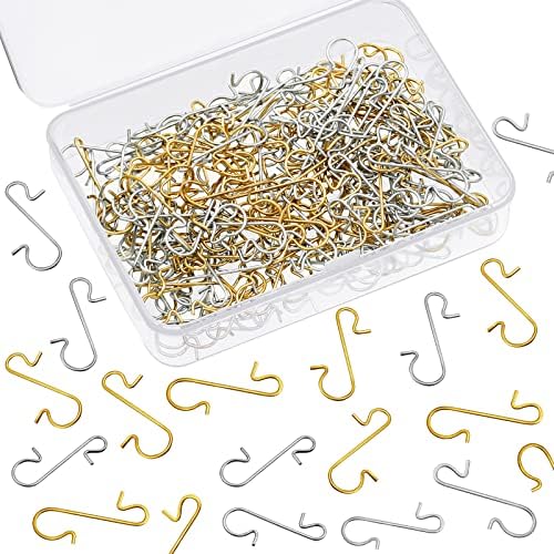 Tatuo 400 Pieces Christmas Ornament Hooks Ornament Hangers Xmas Metal Wire Hooks with Storage Box for Christmas Tree Decoration (Gold,Silver) by Tatuo