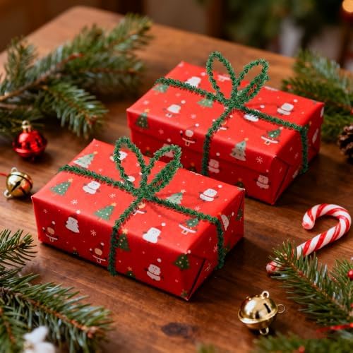 100' Christmas Artificial Pine Wire Garlands, Flexible Greenery Roping Ties - Image 5