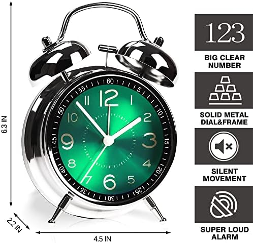 AYRELY?? Super Loud Alarm Clock for Heavy Sleepers Adults, Metal 4.5 Inches - Image 2