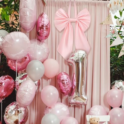Janinka Pink Christmas Tree Topper Bow 22" Big,Polyester - Image 4