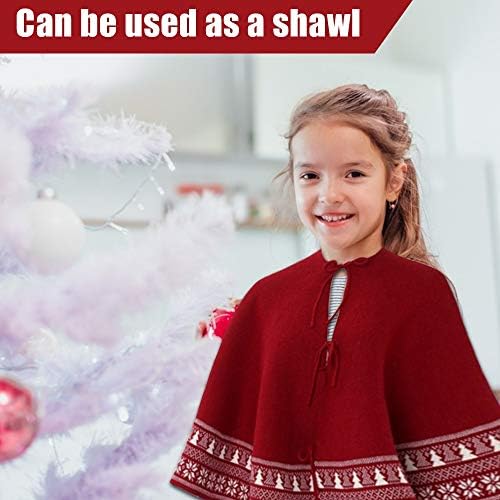 Christmas Tree Skirt, Christmas Decorations,Knitting Wool Retro Small Snowflake Xmas Tree Skirt Decorations,Can be Used as a Shawl.(48 Inch,Red)… - Image 6