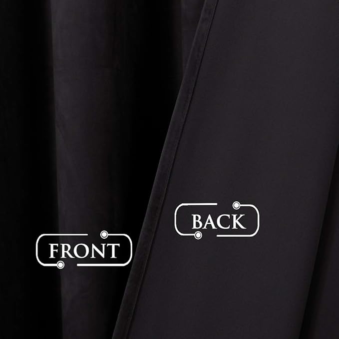StangH Luxury Black Velvet Curtains Room Darkening for Theater Backdrops, Solid Room Dividers Heat & Cold Blocking for Bedroom Noise Reducing for Studio, W52 x L102, 2 Panels