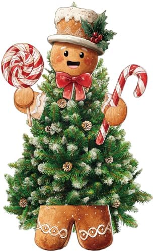 Soulchen 4 Pcs Gingerbread Christmas Tree Topper Gingerbread Christmas Tree Decorations Peppermint Candy Head Arms and Legs Ornament for Xmas Gift Indoor Holiday Party Decor Home Supplies by Soulchen