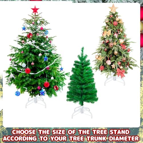 CCINEE Metal Christmas Tree Stand, Universal Folding Xmas Tree Stand 11.8 Inch Replacement Tree Stand Base for 2 Ft to 5 Ft Christmas Artificial Trees Fake Tree, White - Image 6