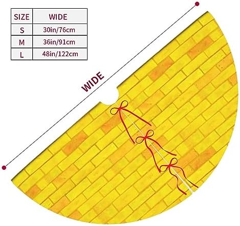 Gold Yellow Brick Funny 36 Inch Christmas Tree Skirt Carpet Mat Funny Party Decor Supplies for Xmas Halloween Decorations Occasion Ornament - Image 4