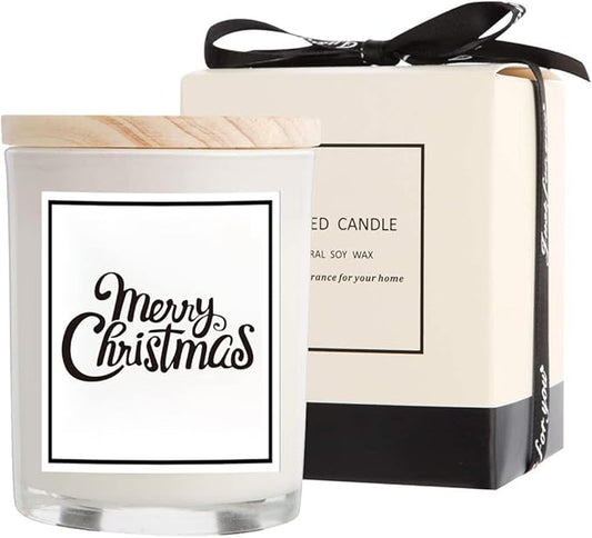 Christmas Candles - Christmas Gifts for Women Men, 100% Pure Natural Soy Wax with Plant Essential Oils, Perfect for Bath, Yoga(Vanilla Coconut)