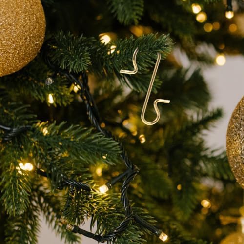 120pcs S-Shaped Galvanized Iron Wire Hooks for Christmas Ornaments Heavy Duty and Anti-wear Ornament Hangers for Christmas Tree Decoration to Light up Festive Atmosphere - Image 4