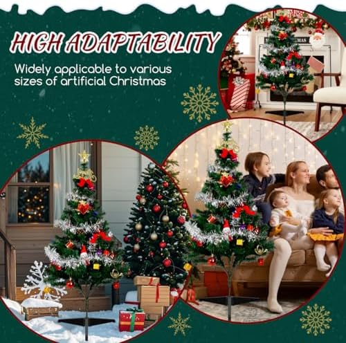 Angoily Christmas Tree Stand, Plastic Christmas Tree Legs Replacement, Artificial Xmas Tree-Base Replacement, Base Stand Holder for Xmas for Artificial Black Stable Support Quick Assembly Space Save - Image 5