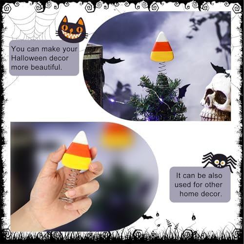 Zomiboo Halloween Candy Corns Tree Topper, 4 Inch Candy Corn Ornament - Image 4