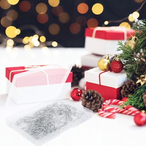Christmas Ornament Metal Hooks Hangers, 200PCS Silver Bendable Metal Wire Hanging Hook for Christmas Tree Decoration Easter Egg Hangers Halloween Party Decoration - Image 5