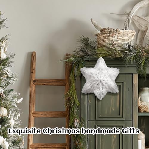 Syhood 10 Inch Snowflake Christmas Tree Topper, Crochet Snowflake Decor - Image 5