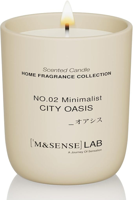 M&SENSE Natural Soy Candle| City Oasis | 5.3 oz | Mini Spring Scented Candles for Relaxation, Valentines Day Gift, Home Décor | for Bedroom, Office, Party Small