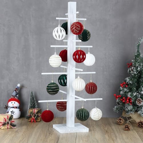 32 Inch Christmas Ornament Display Tree Centerpieces for Tables Ornament Tree Stand Holder Tabletop Artificial Tree for Wedding Anniversary Birthday Farmhouse Party Home Decor - Image 2