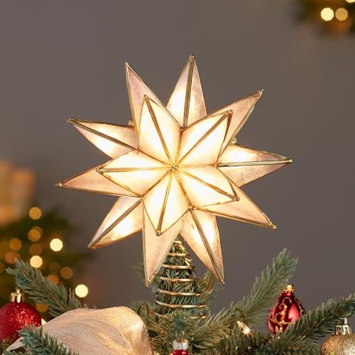 Kurt Adler UL3135 Gold Sputnik Capiz Treetop - Image 2