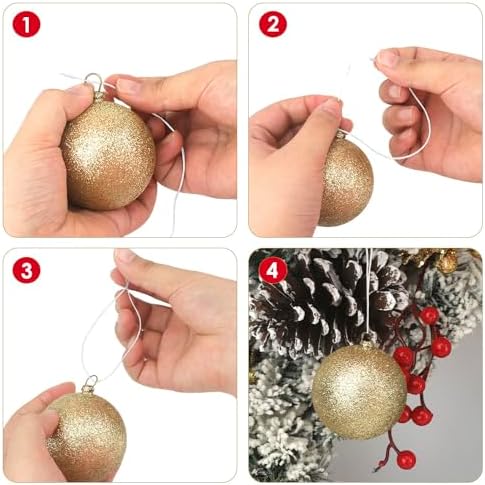 Christmas Hooks for Ornaments, 200 PCS White Christmas Ornament String Ribbon Hangers with Snap Hanging Ropes Hooks Cords Locking Xmas Holiday Tree Decorations Toddler Proof Adjustable Pendant - Image 4