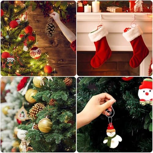 Ornament Hooks, Gold Christmas Ornament Hangers, 100 Pcs Christmas Ornament Hooks, Metal Hooks for Ornaments, Metal Wire Ornaments Hooks Anchors for Xmas Tree Xmas Balls Party Decorations - Image 5