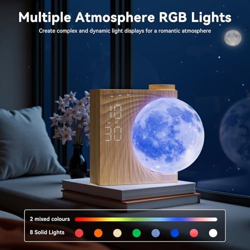 RETEYUNG Sunrise Alarm Clocks Sound Machine Moon Lamp for bedrooms - Image 2