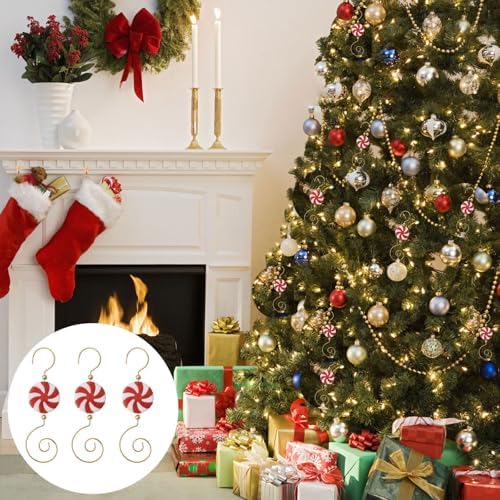 INCREWAY Christmas Ornament 30PCS S-Shaped Hangers, Christmas Decoration Hanger, Metal Hooks Lollipop Decor Hooks, Red - Image 5