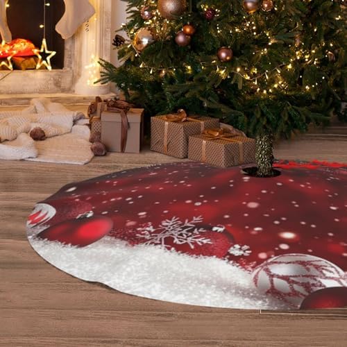 Christmas Tree Skirt Christmas Red Ball Winter 36 Inch for Xmas New Year Nightmare Before Christmas Decorations Lobby Home - Image 5