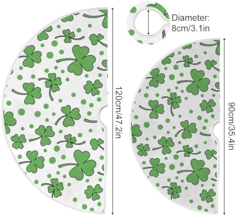 SUABO St Patricks Day Clover 48 Inch Christmas Tree Skirt, Soft Xmas Tree Mat for Party Decoration Holiday Decor Christmas Decorations Indoor Outdoor - Image 3