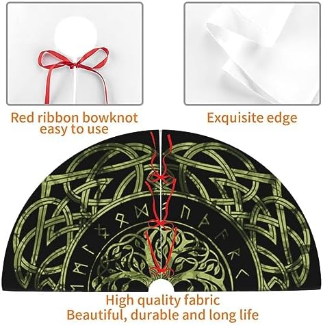 Life of Tree Viking Celts Pagan Wicca 36 Inch Christmas Tree Skirt Carpet Mat Funny Party Decor Supplies for Xmas Halloween Decorations Occasion Ornament - Image 5