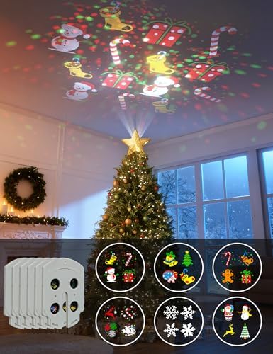 DG-Direct Lighted Christmas Tree Topper with 6 Projection Patterns, Gold - Image 6