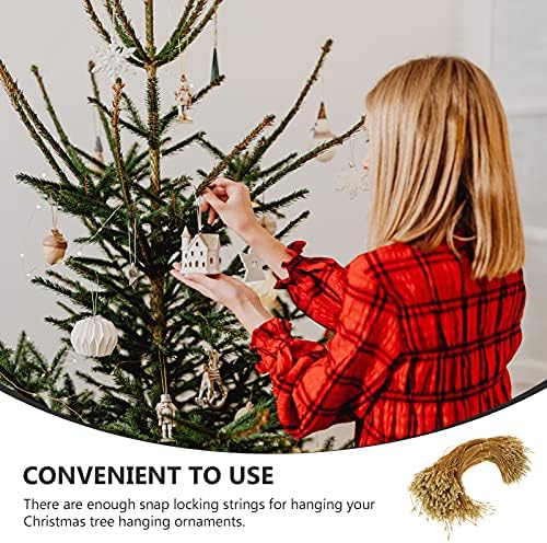 1000Pcs Christmas Ornament Hangers 7.8Inch Gold Ornament String Hooks with Snap for Christmas Tree Xmas Holiday Decorations - Image 5