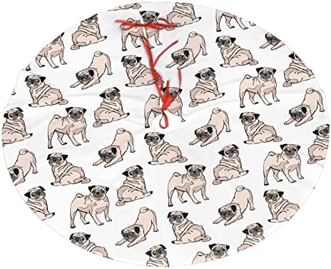 Pugs Dog Tree Skirt Christmas Tree Ornaments Tree Skirt for Christmas Decoration 36" by Majoug
