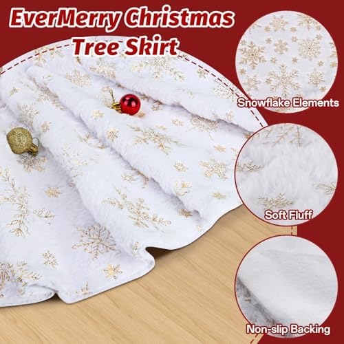 Christmas Tree Skirt, 36 inches White Christmas Tree Skirts - Image 3