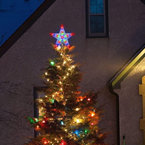 LAMPHOME Christmas Tree Topper, Christmas Star Tree top Decor Light for Christmas Holiday Home Fit for General Size Xmas Tree, 8.7inch (Multicolor) - Image 4