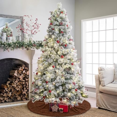 YUJUN 48 in Brown Christmas Knitted Tree Skirt for Xmas Home Decoration - Image 6