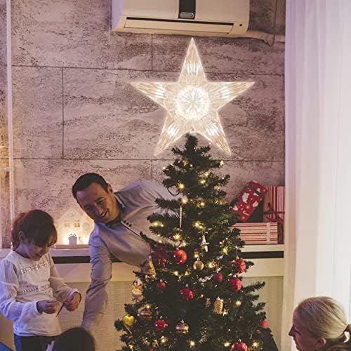 10 Lights 9 Inch Christmas Star Tree Topper, Christmas Tree Star Topper with Lights for Home Xmas Tree Decoration (Warm White) - Image 4