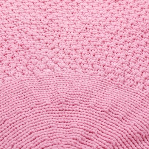 Sattiyrch Christmas Tree Skirt,Luxury Cable Knit Knitted Thick Rustic Xmas Holiday Decoration (Pink,48in) - Image 6