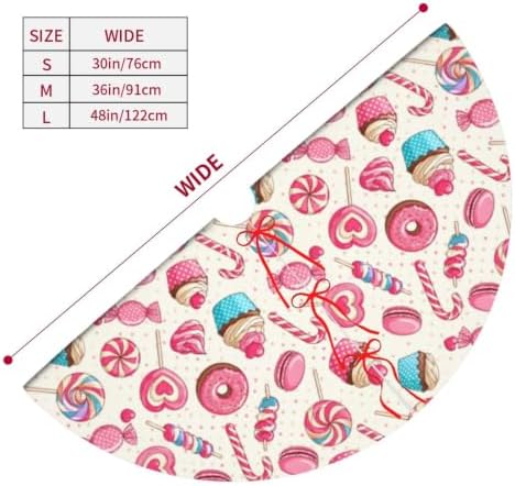 Christmas Lollipop Cupcake Donut Candy Tree Skirt Xmas Tree Mat Holiday Party Home Decor 48 Inch - Image 2