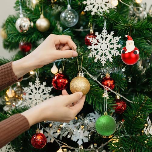 FEBSNOW 500Pcs Christmas Ornament Hooks, Snap Locking String for Tree Decor - Image 4