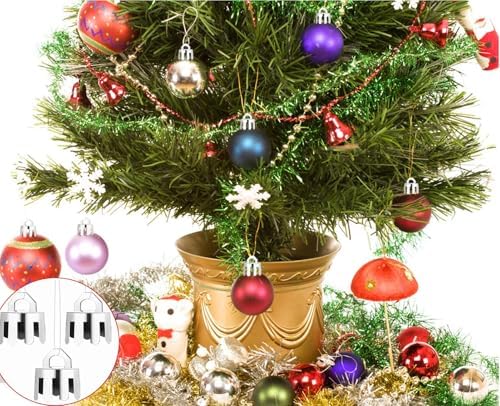 150 Pcs Round Christmas Ornament Caps - Removable Plastic Hangers - Silver, 0.5 Inch - Image 5