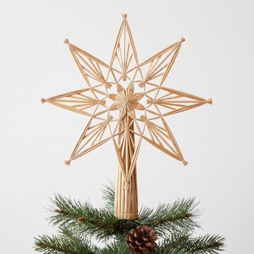 Gemscream Christmas Straw Star Tree Topper Scandinavian Christmas Decor by Gemscream